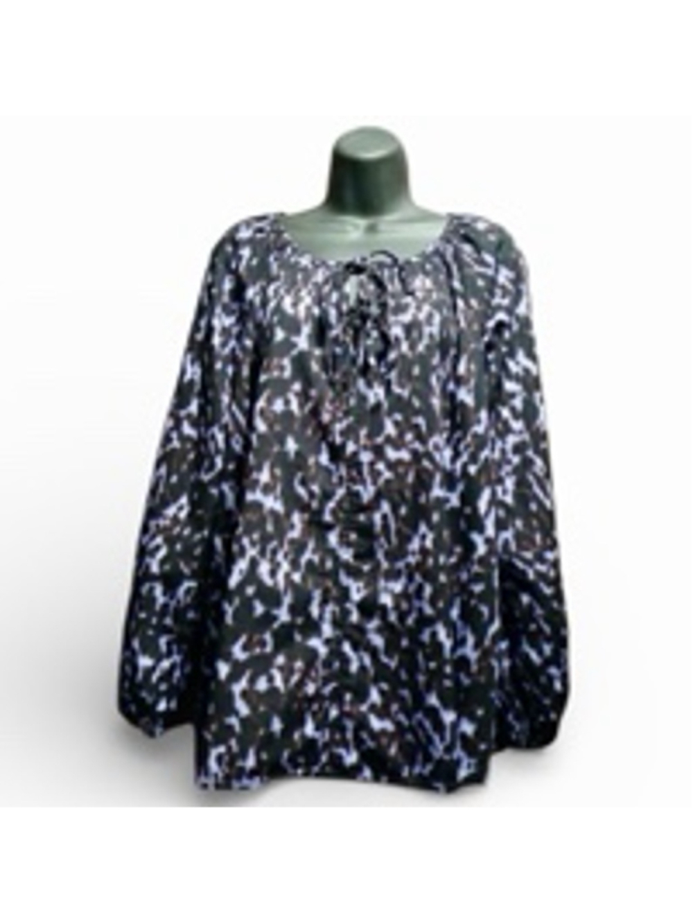 Terra & Sky Women's Purple Leopard Print Blouse 0X (14W) INV466 - Picture 1 of 9